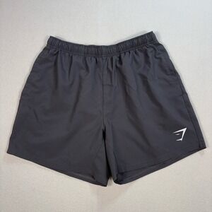 Gymshark Arrival 5" Shorts Men M Gray Unlined Drawstring Lightweight Gym Workout